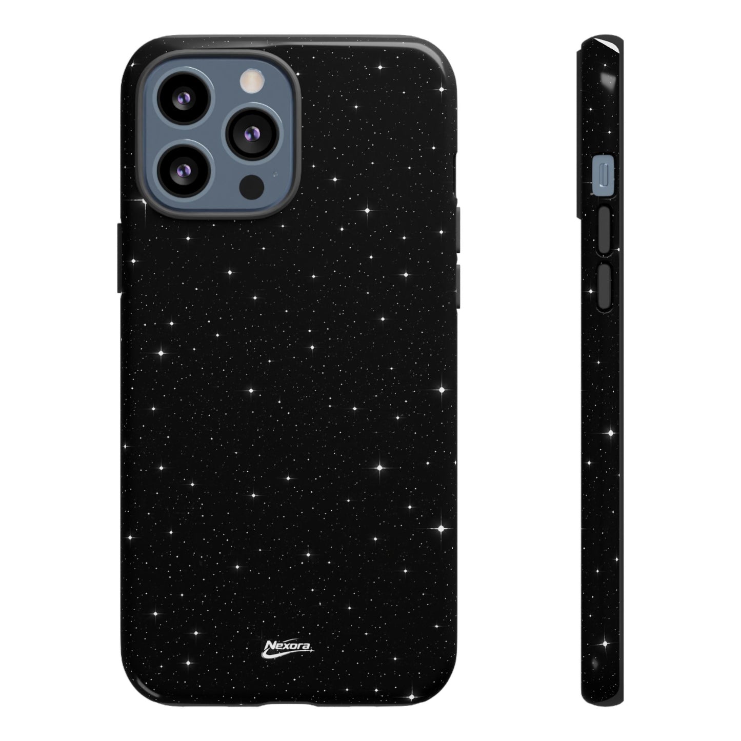Nexora Galaxy Tough Phone Case — Black Stardust Protective Case