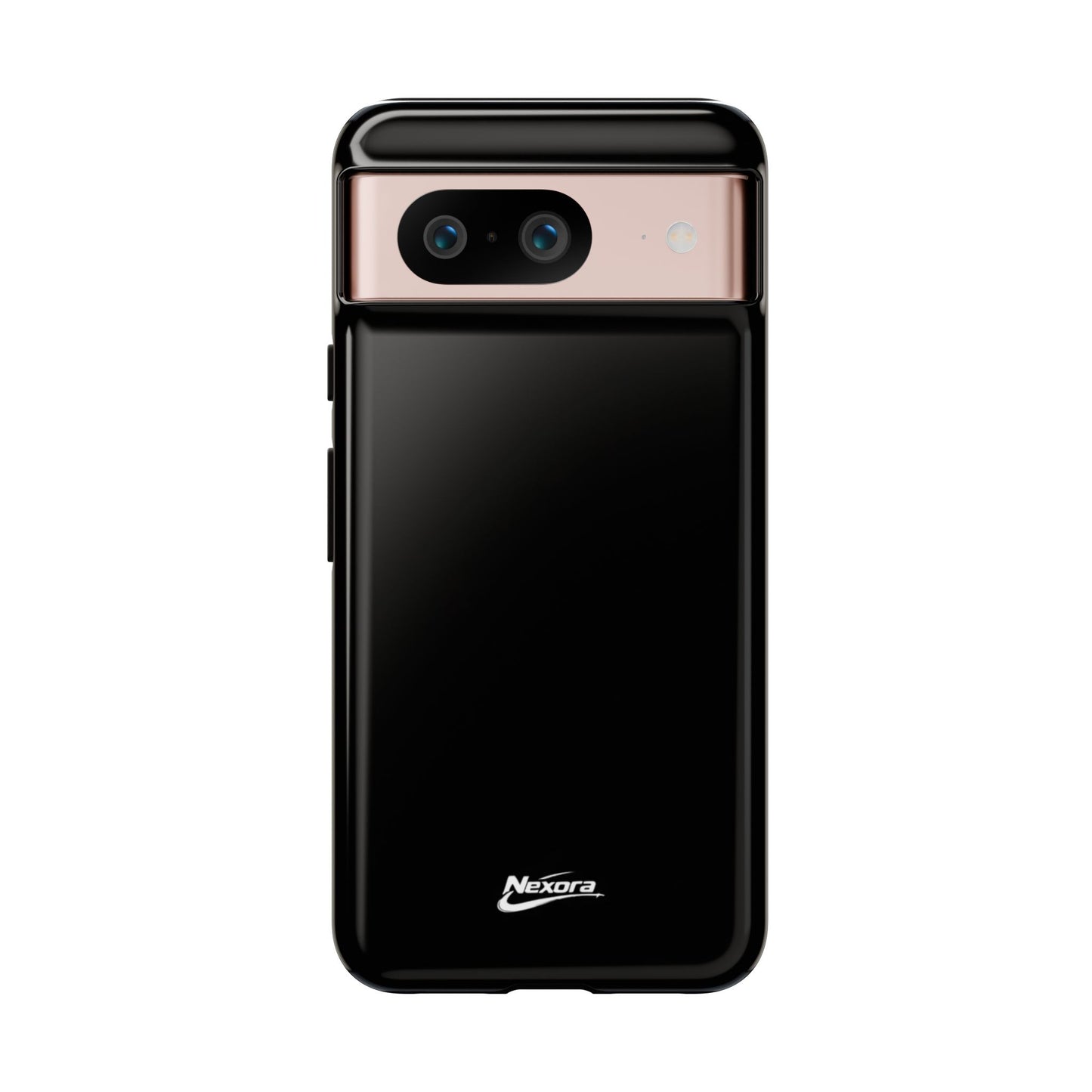 Nexora Black Tough Phone Case – Protective Slim Armor with Logo