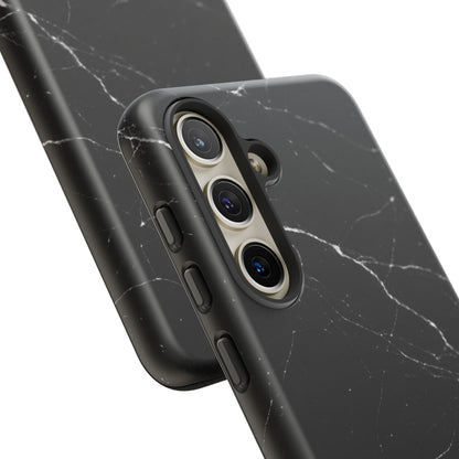 Nexora Black Marble Phone Case — Sleek Tough Protective Case with White Veining