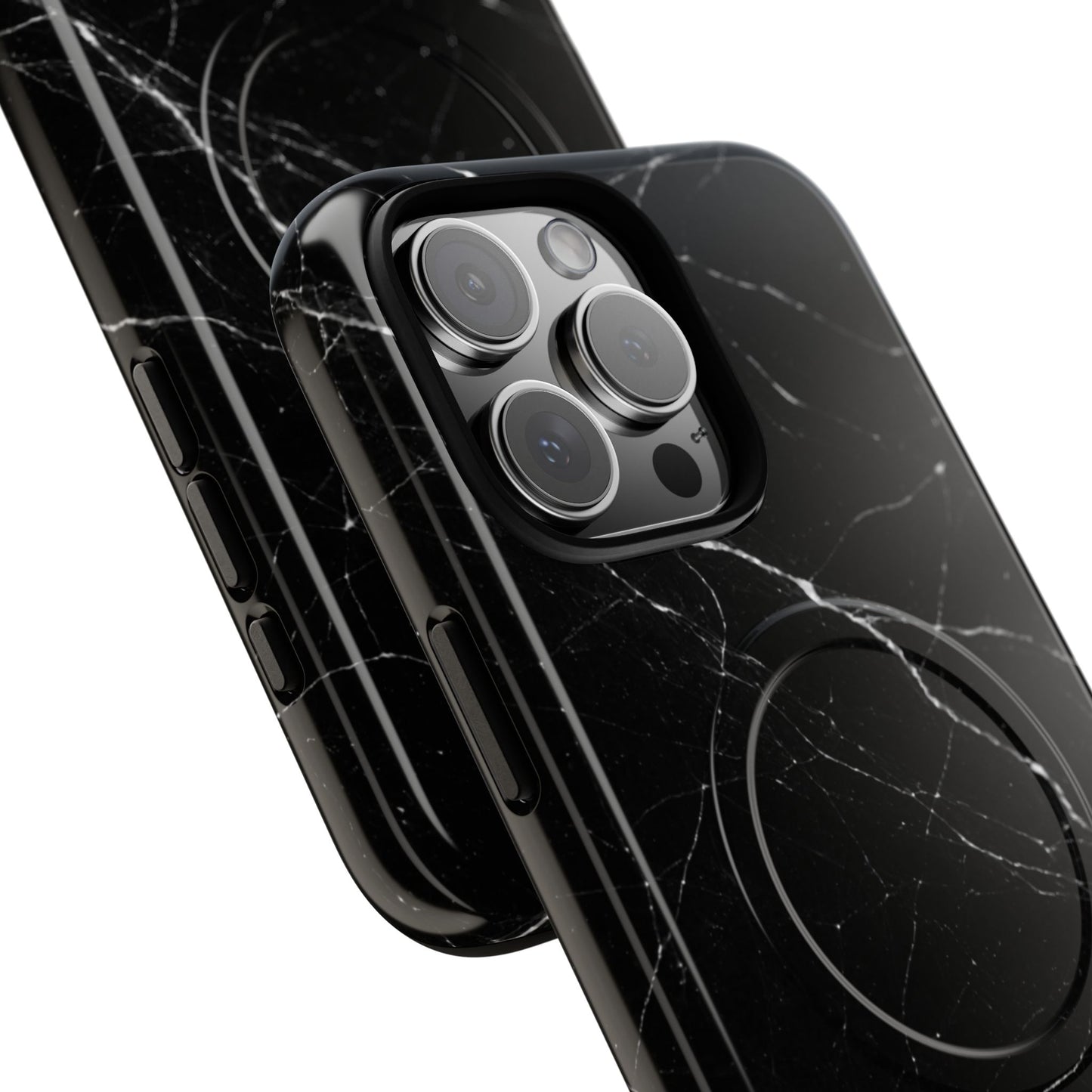Nexora Magnetic Tough Phone Case - Black Marble Protective Cover