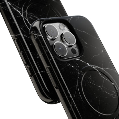 Nexora Magnetic Tough Phone Case - Black Marble Protective Cover