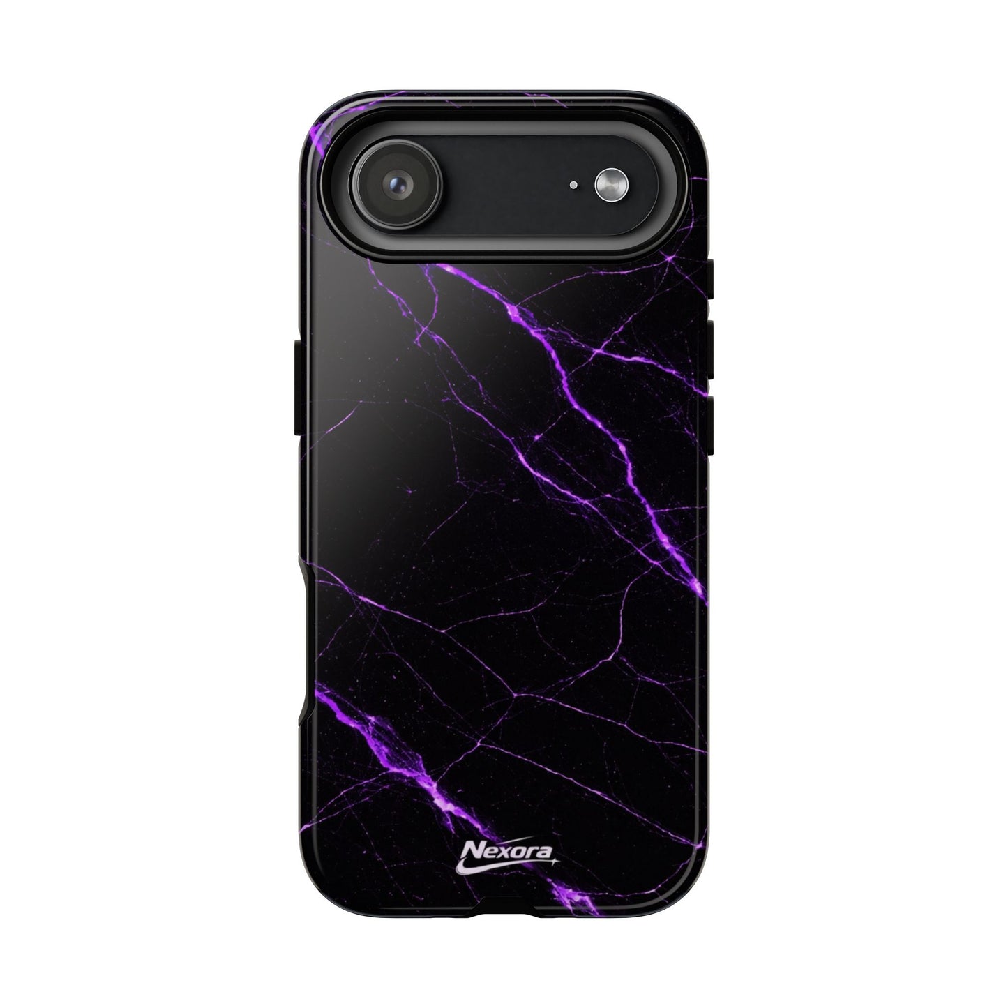 Nexora Purple Lightning Marble Phone Case — Tough Protective Phone Case