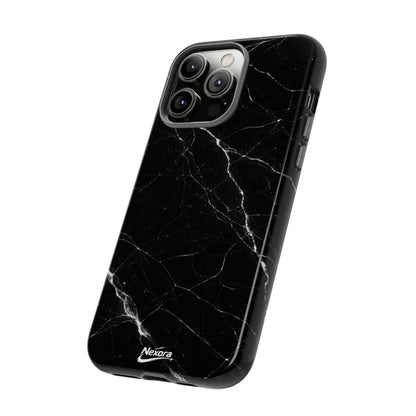 Nexora Black Marble Tough Phone Case — Slim Protective iPhone Cover