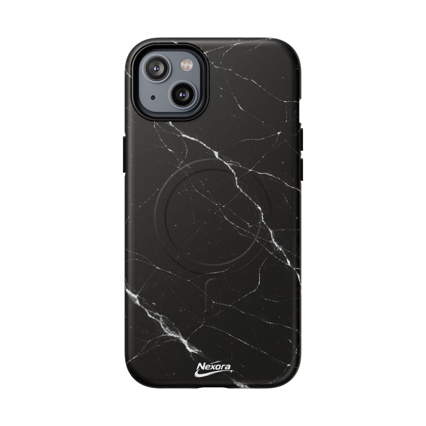 Nexora Magnetic Tough Phone Case - Black Marble Protective Cover