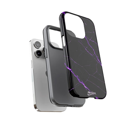 Nexora Purple Lightning Marble Phone Case — Tough Protective Phone Case