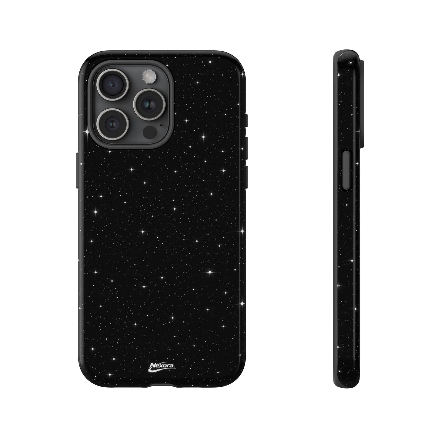 Nexora Galaxy Tough Phone Case — Black Stardust Protective Case