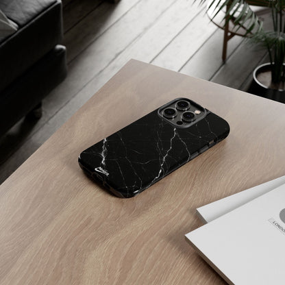 Nexora Black Marble Tough Phone Case — Slim Protective iPhone Cover