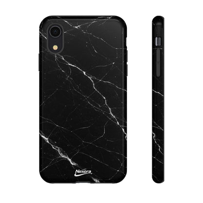 Nexora Black Marble Tough Phone Case — Slim Protective iPhone Cover