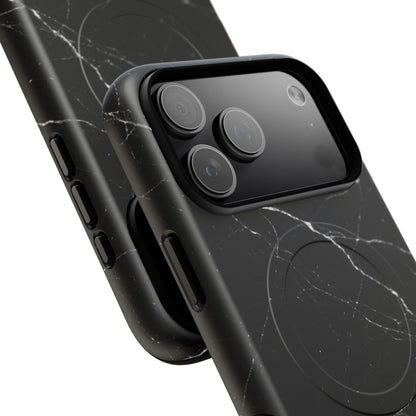 Nexora Magnetic Tough Phone Case - Black Marble Protective Cover