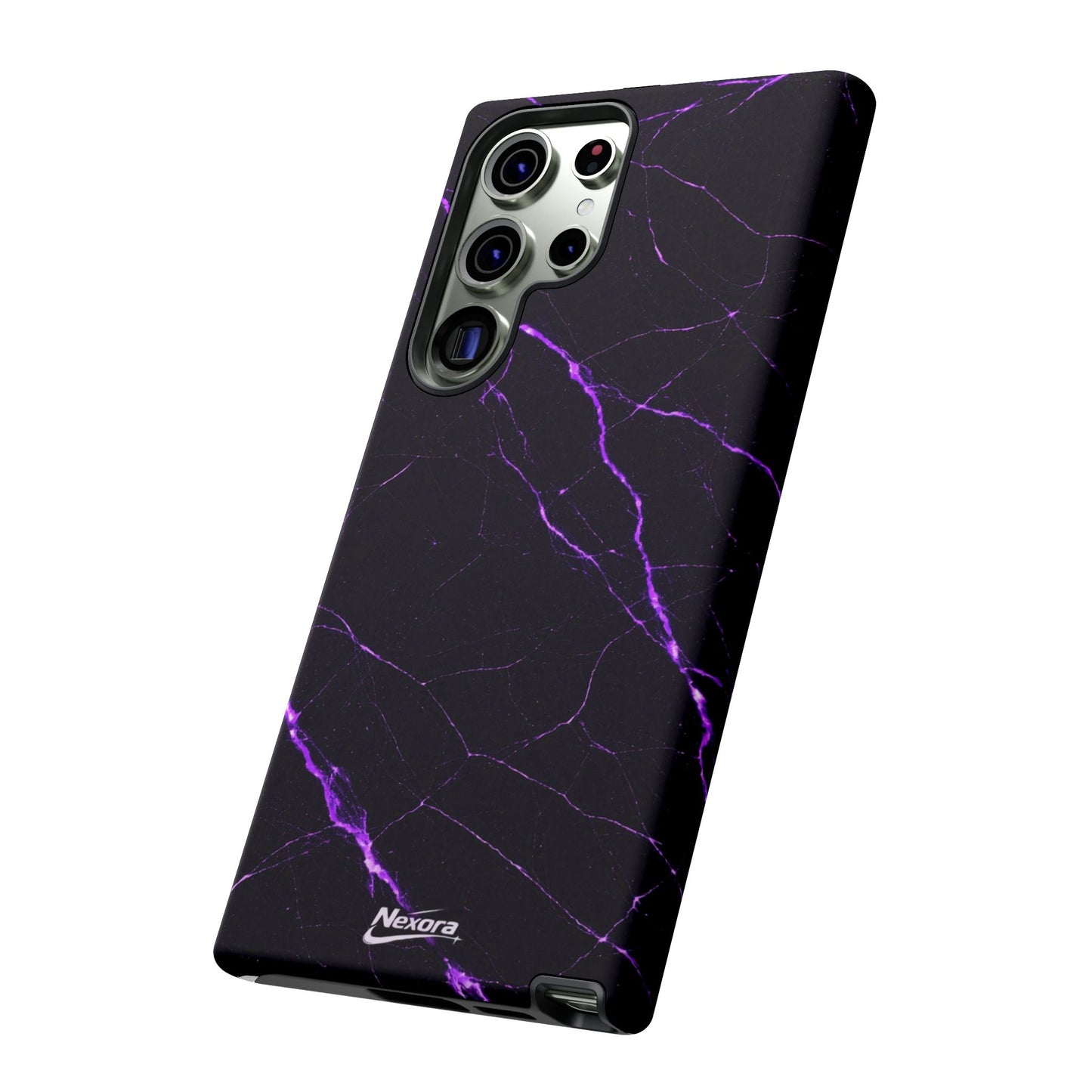 Nexora Purple Lightning Marble Phone Case
