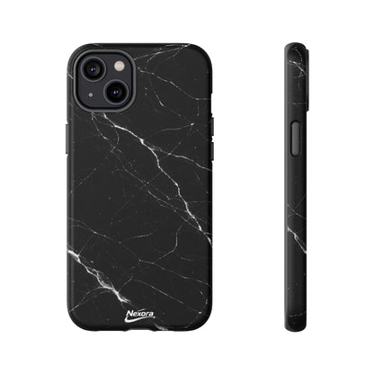 Nexora Black Marble Tough Phone Case — Slim Protective iPhone Cover