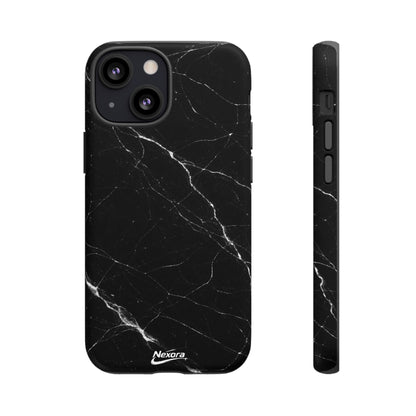 Nexora Black Marble Tough Phone Case — Slim Protective iPhone Cover