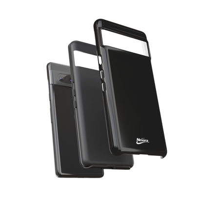 Nexora Black Tough Phone Case – Protective Slim Armor with Logo