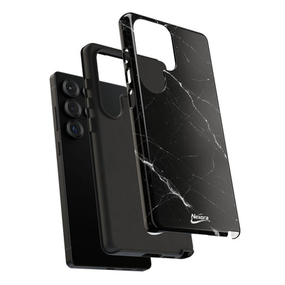 Nexora Black Marble Phone Case — Sleek Tough Protective Case with White Veining