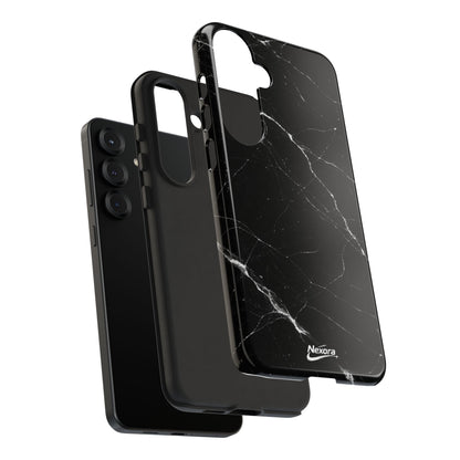 Nexora Black Marble Phone Case — Sleek Tough Protective Case with White Veining