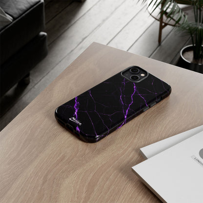 Nexora Purple Lightning Marble Phone Case — Tough Protective Phone Case