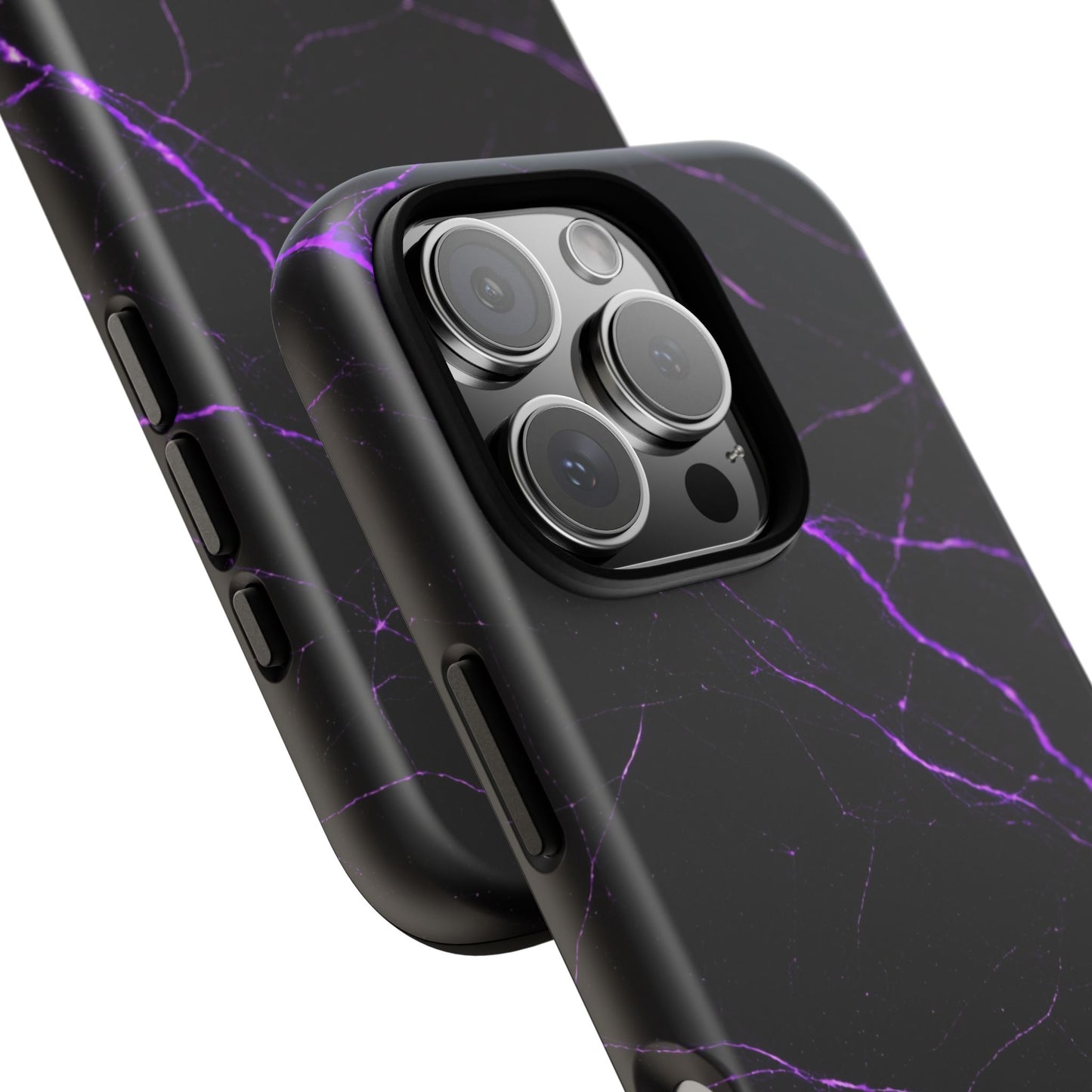 Nexora Purple Lightning Marble Phone Case — Tough Protective Phone Case