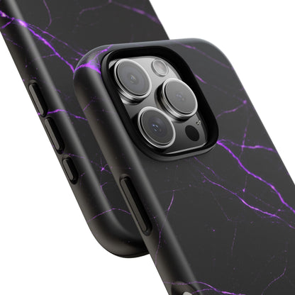 Nexora Purple Lightning Marble Phone Case — Tough Protective Phone Case