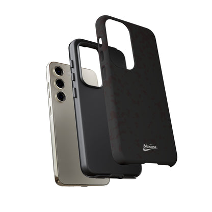 Nexora Black Tough Phone Case – Protective Slim Armor with Logo