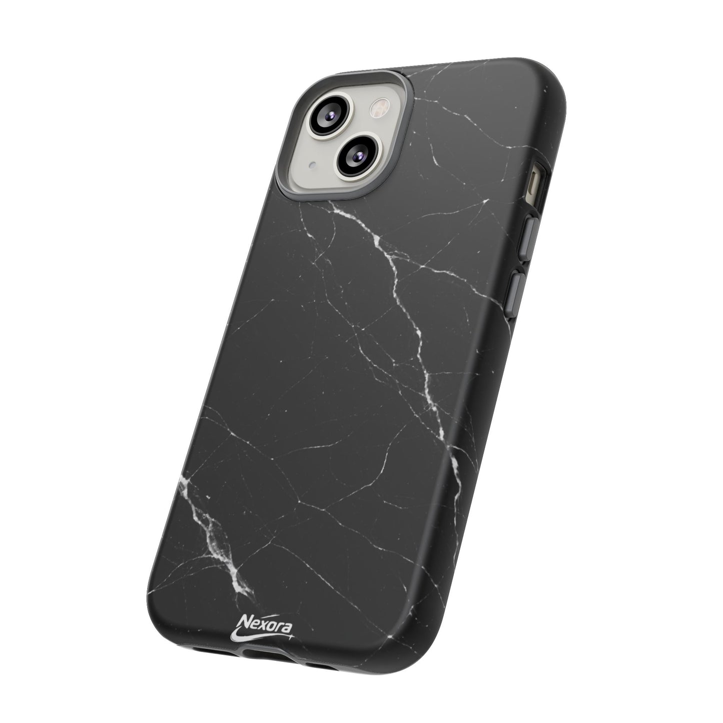 Nexora Black Marble Tough Phone Case — Slim Protective iPhone Cover