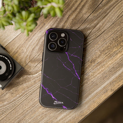 Nexora Purple Lightning Marble Phone Case — Tough Protective Phone Case