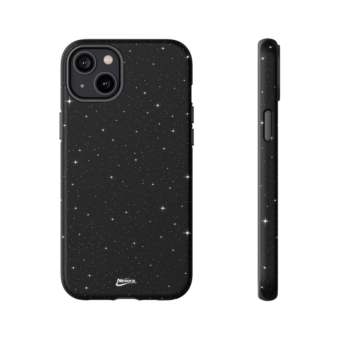 Nexora Galaxy Tough Phone Case — Black Stardust Protective Case