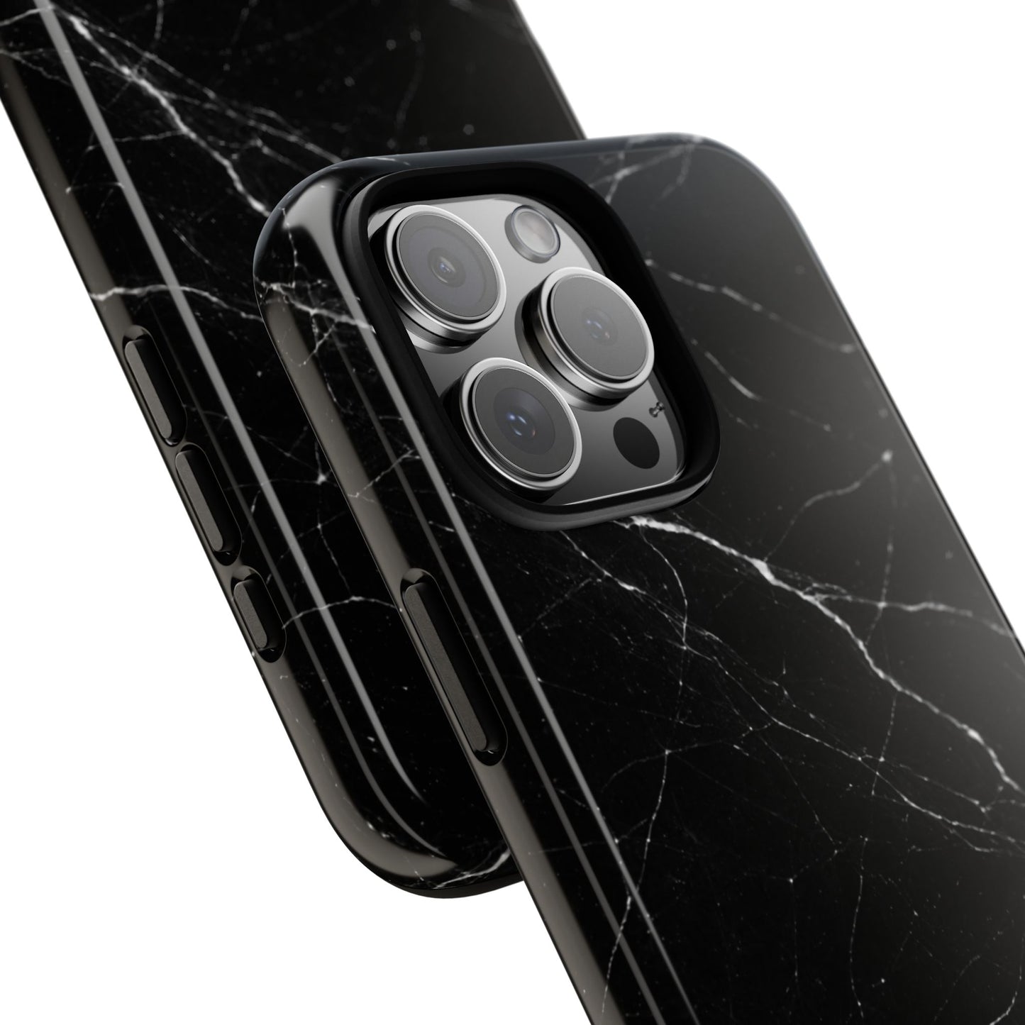 Nexora Black Marble Tough Phone Case — Slim Protective iPhone Cover