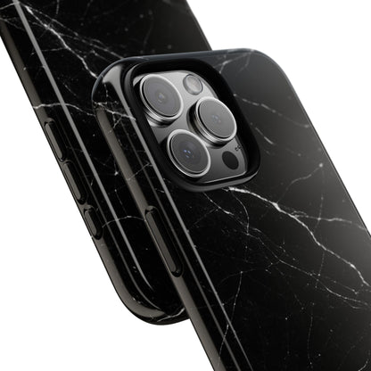 Nexora Black Marble Tough Phone Case — Slim Protective iPhone Cover