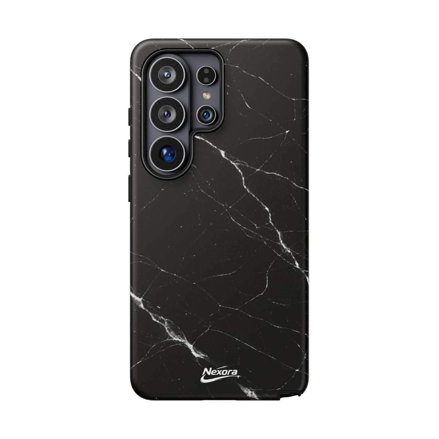 Nexora Black Marble Phone Case — Sleek Tough Protective Case with White Veining