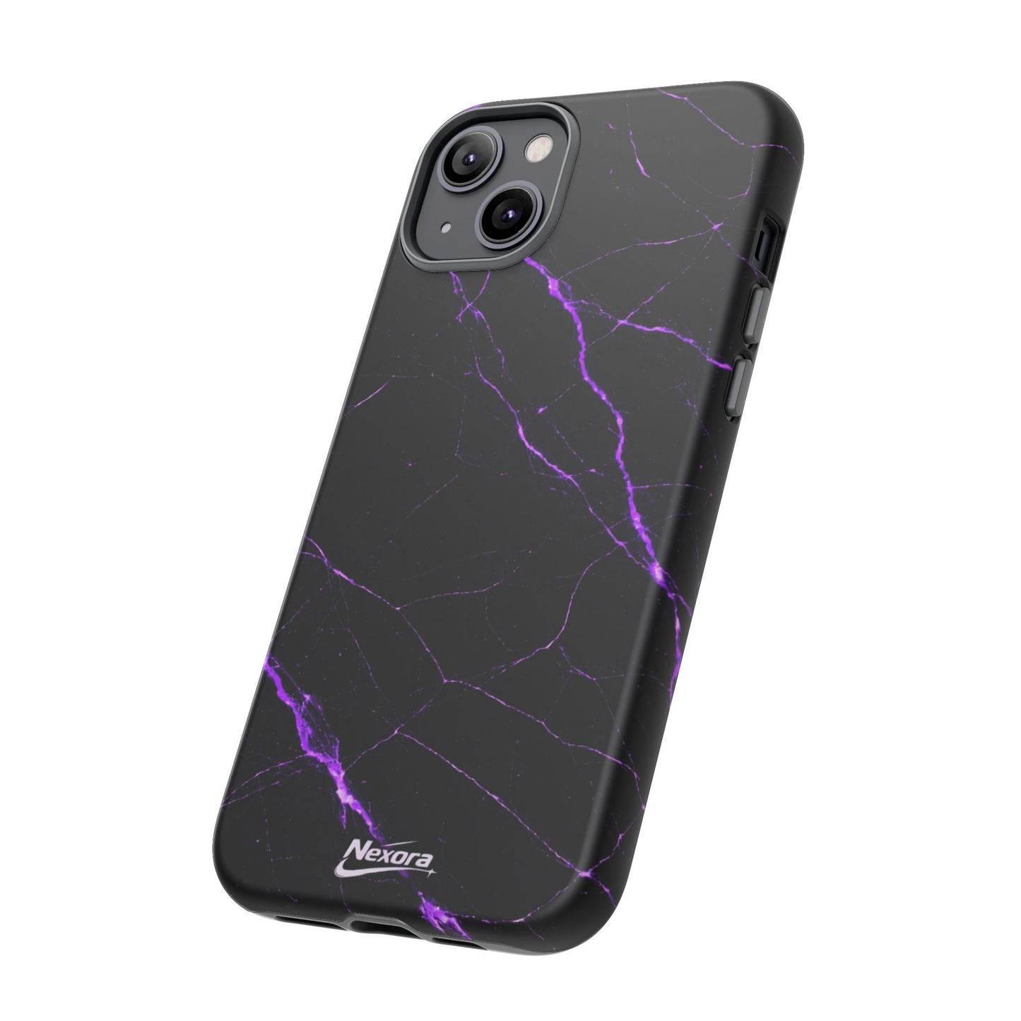 Nexora Purple Lightning Marble Phone Case — Tough Protective Phone Case