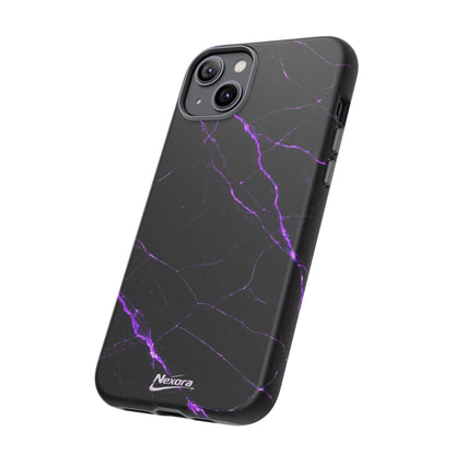 Nexora Purple Lightning Marble Phone Case — Tough Protective Phone Case