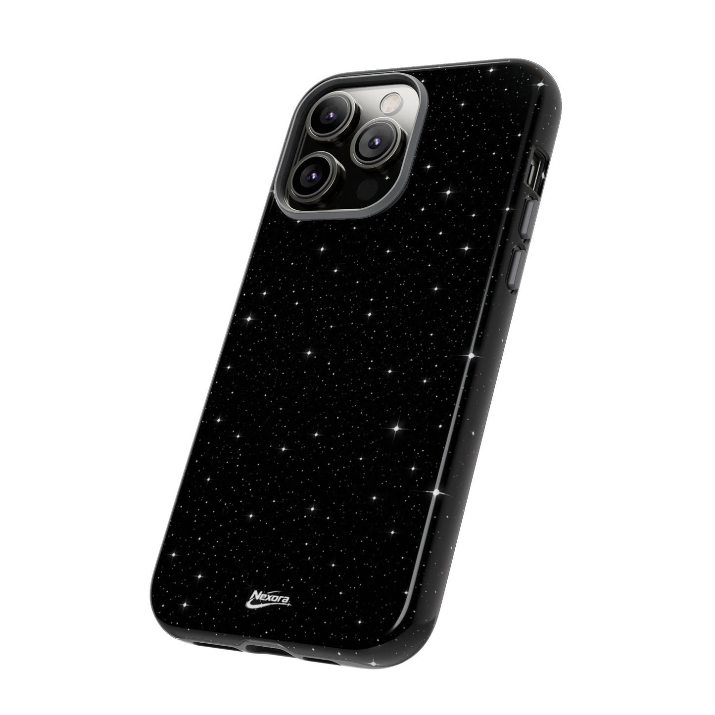 Nexora Galaxy Tough Phone Case — Black Stardust Protective Case