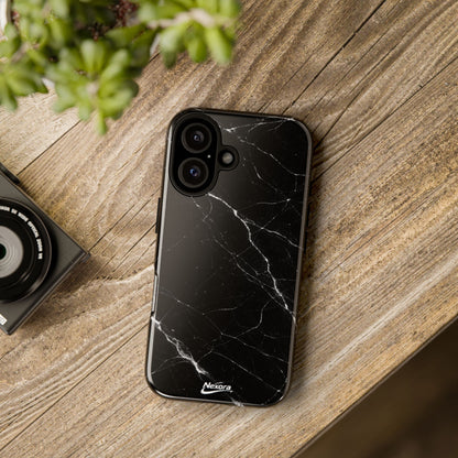 Nexora Black Marble Tough Phone Case — Slim Protective iPhone Cover