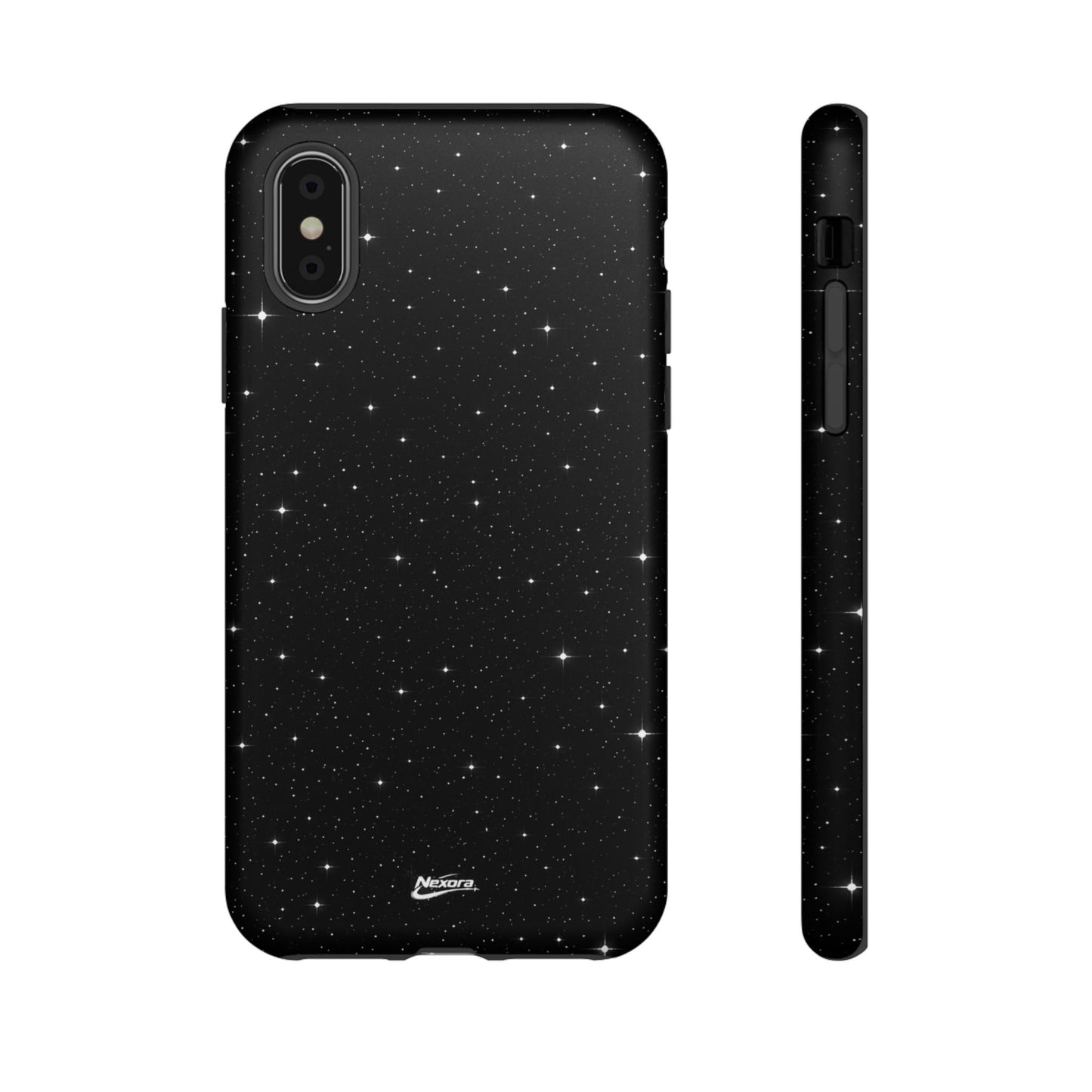 Nexora Galaxy Tough Phone Case — Black Stardust Protective Case