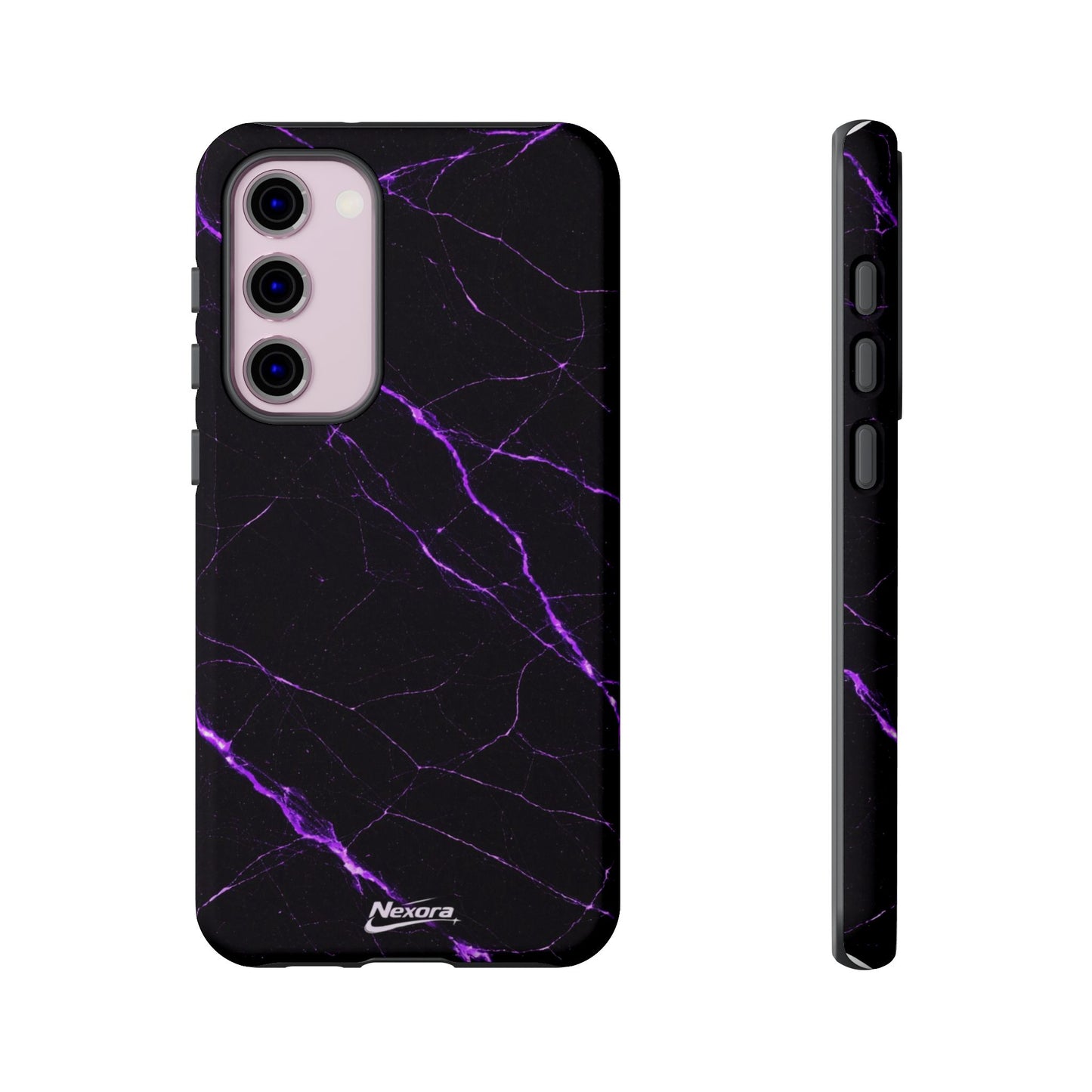 Nexora Purple Lightning Marble Phone Case