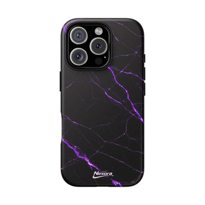 Nexora Purple Lightning Marble Phone Case — Tough Protective Phone Case