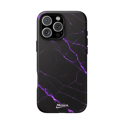 Nexora Purple Lightning Marble Phone Case — Tough Protective Phone Case
