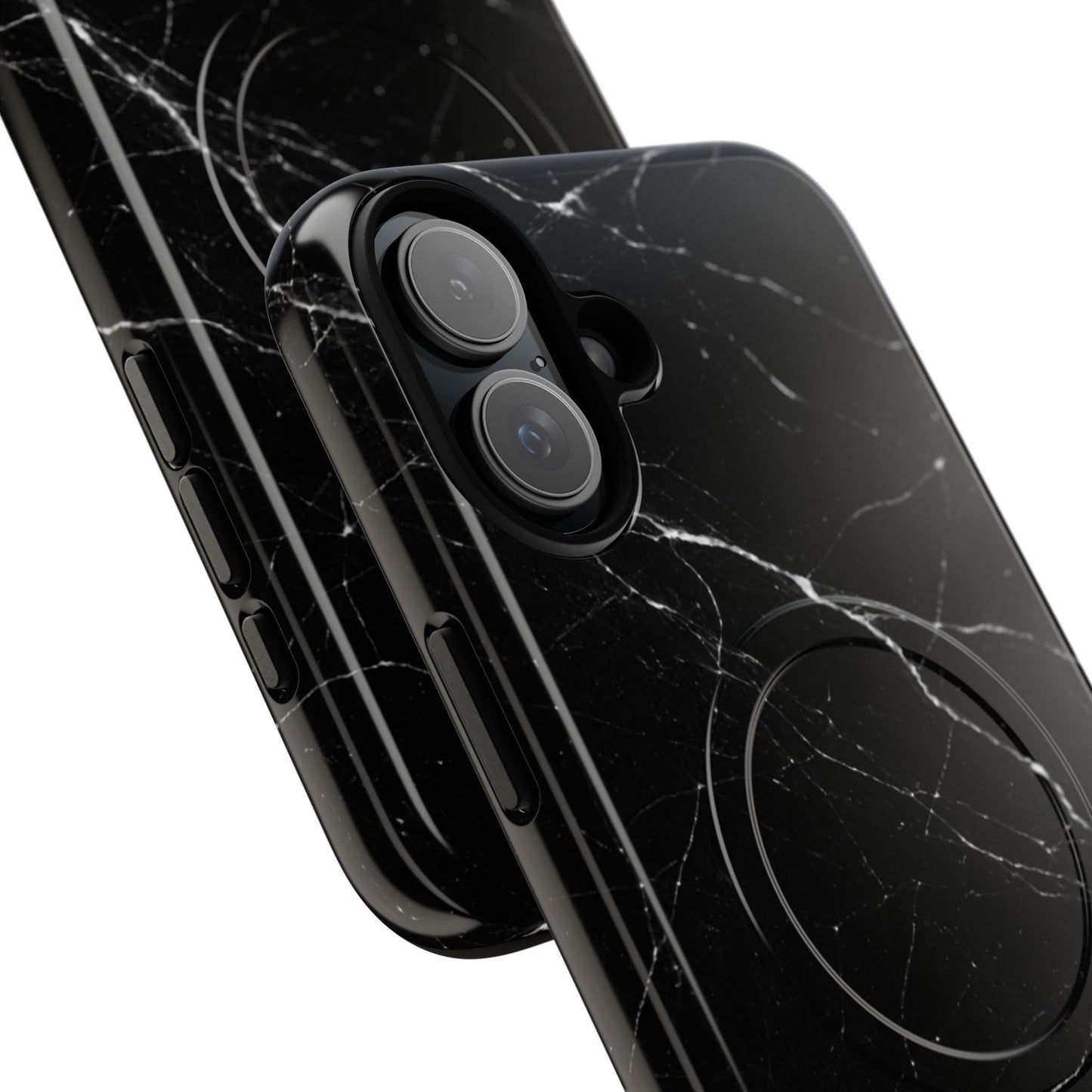 Nexora Magnetic Tough Phone Case - Black Marble Protective Cover