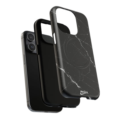 Nexora Magnetic Tough Phone Case - Black Marble Protective Cover