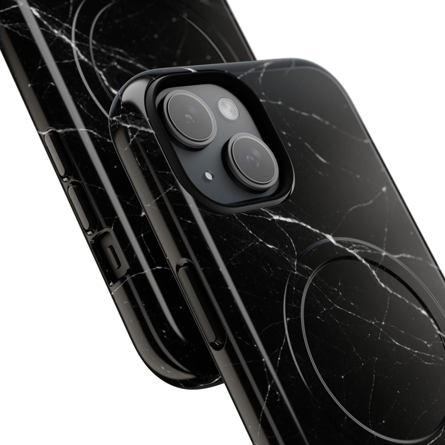 Nexora Magnetic Tough Phone Case - Black Marble Protective Cover