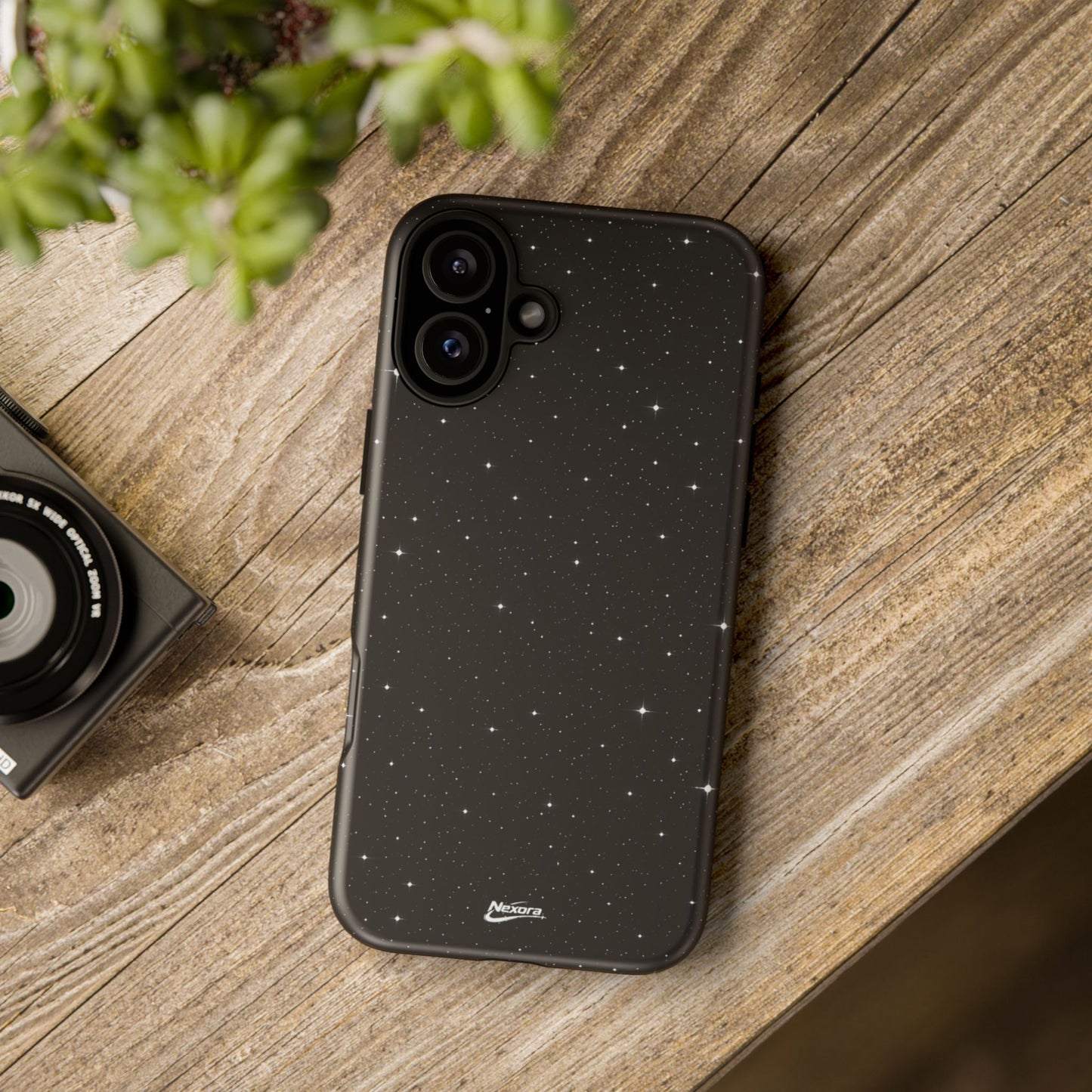 Nexora Galaxy Tough Phone Case — Black Stardust Protective Case
