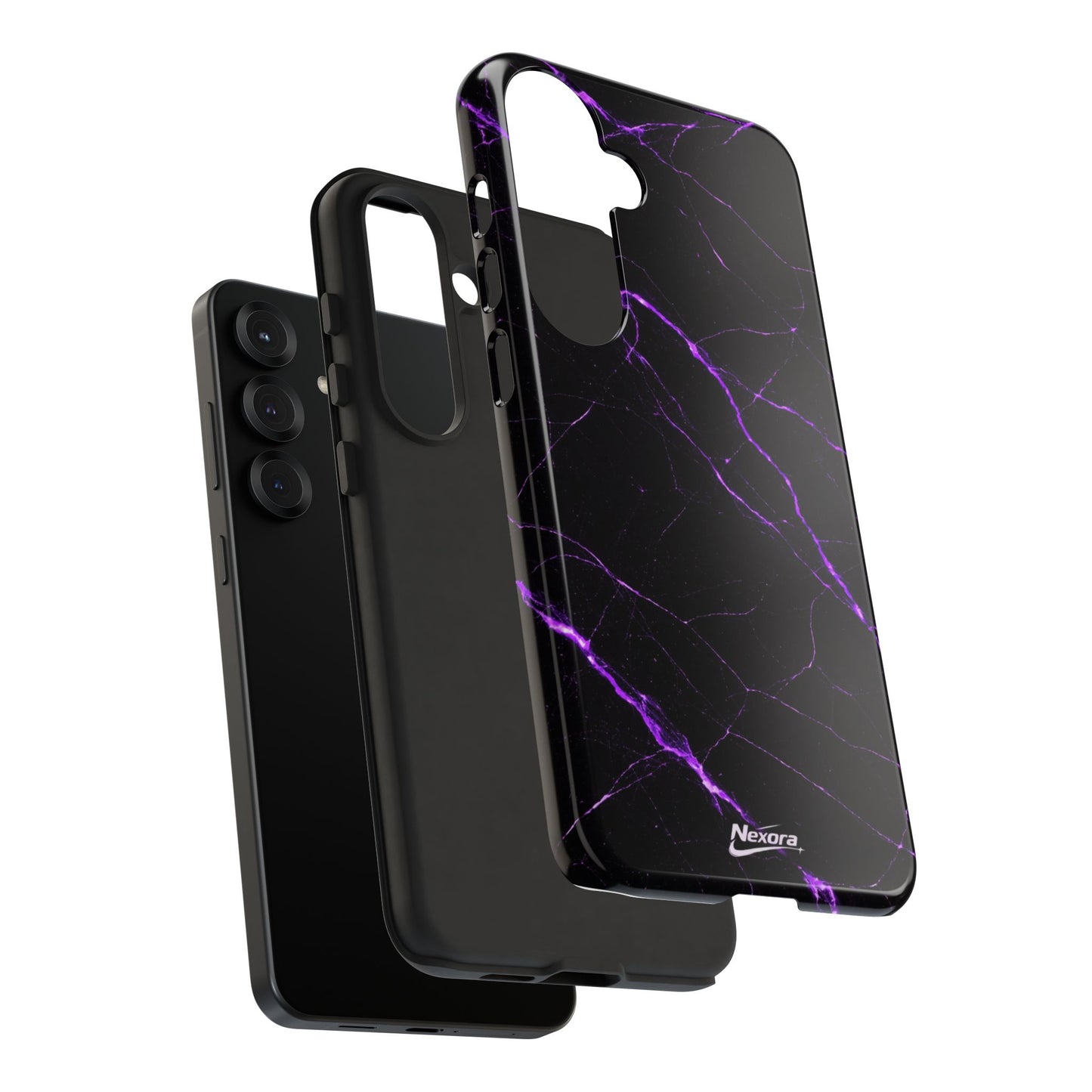 Nexora Purple Lightning Marble Phone Case