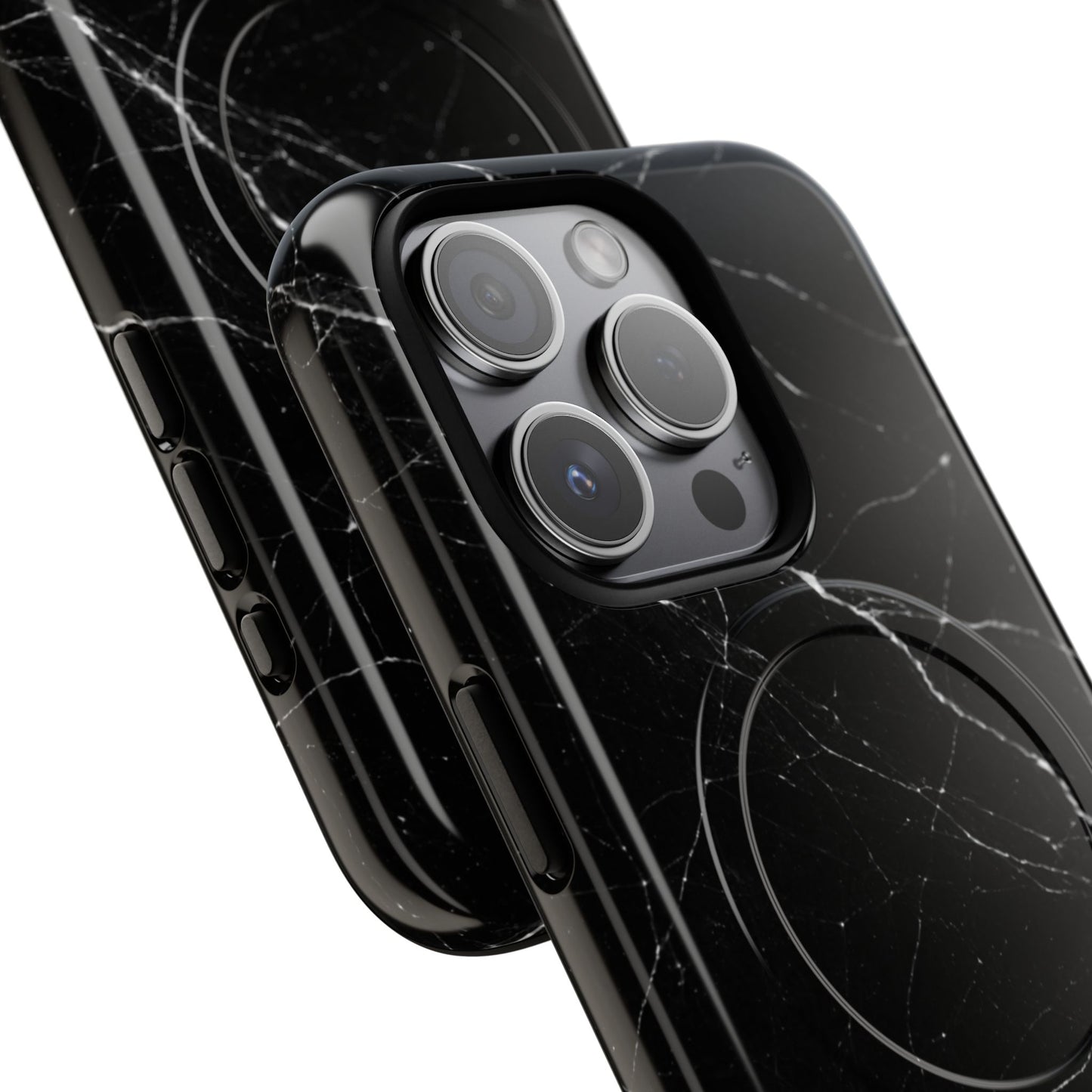 Nexora Magnetic Tough Phone Case - Black Marble Protective Cover