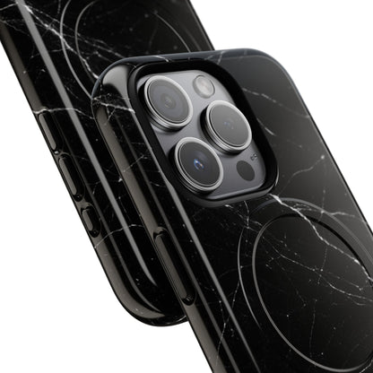 Nexora Magnetic Tough Phone Case - Black Marble Protective Cover