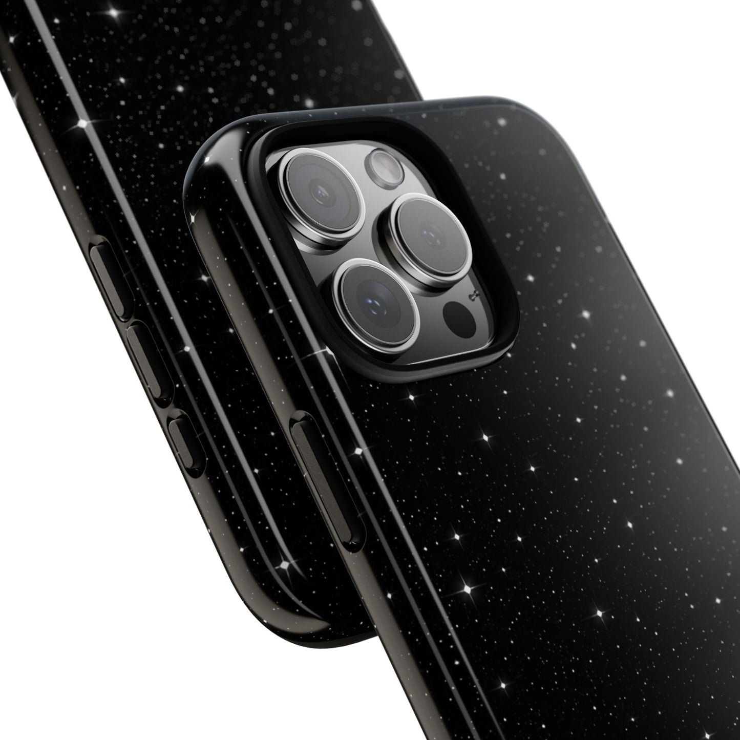 Nexora Galaxy Tough Phone Case — Black Stardust Protective Case