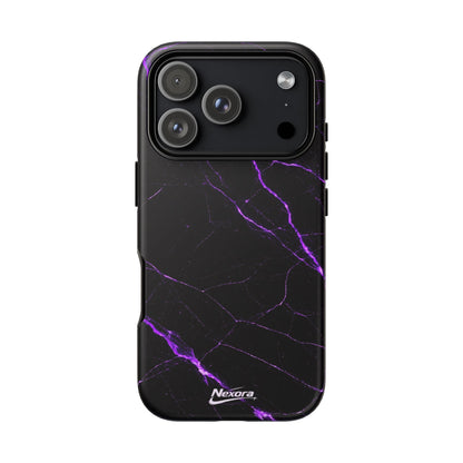 Nexora Purple Lightning Marble Phone Case — Tough Protective Phone Case