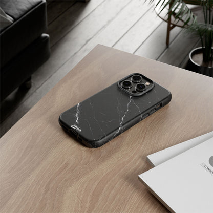 Nexora Black Marble Tough Phone Case — Slim Protective iPhone Cover