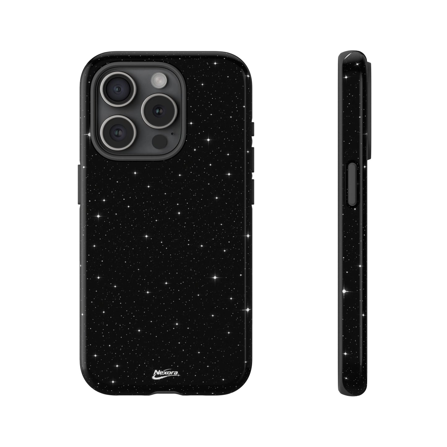 Nexora Galaxy Tough Phone Case — Black Stardust Protective Case
