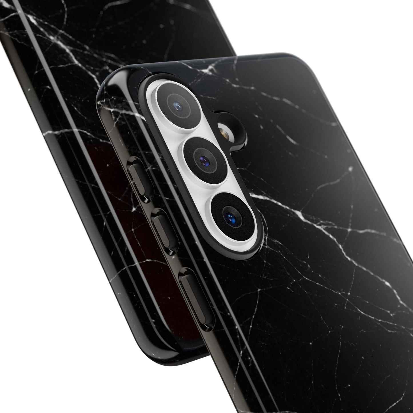 Nexora Black Marble Phone Case — Sleek Tough Protective Case with White Veining