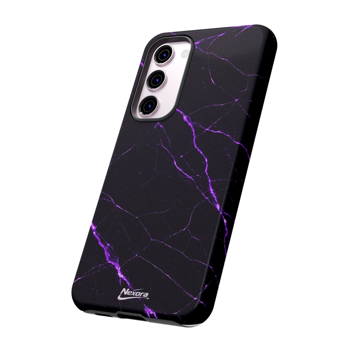 Nexora Purple Lightning Marble Phone Case